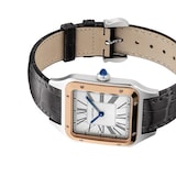 Cartier Santos-Dumont Watch Large Model, Quartz Movement, Rose Gold, Steel, Leather