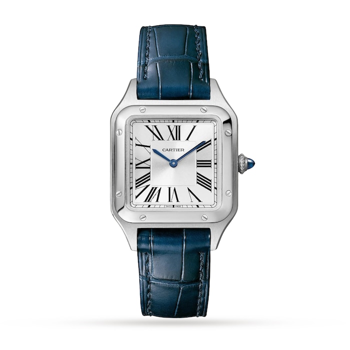 Cartier Santos-Dumont Watch Small Model, Quartz Movement, Steel, Leather