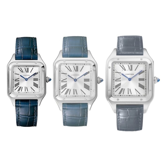 Cartier Santos-Dumont Watch Small Model, Quartz Movement, Steel, Leather