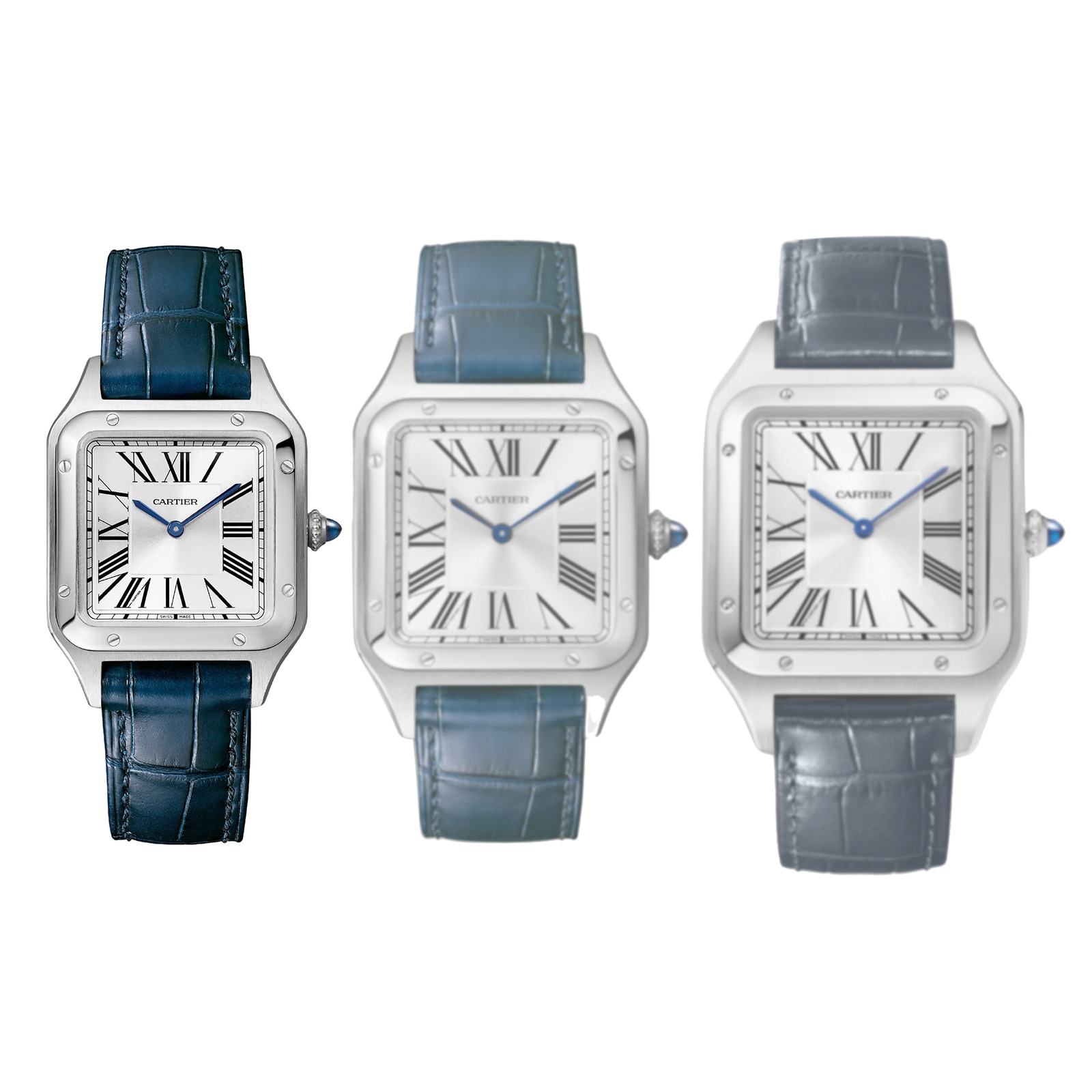 Cartier Santos-Dumont Watch Small Model, Quartz Movement, Steel, Leather
