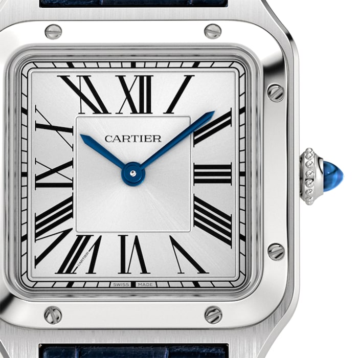 Cartier Santos-Dumont Watch Small Model, Quartz Movement, Steel, Leather