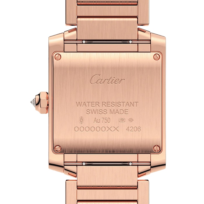 Cartier Tank Française Watch Medium Model, Quartz Movement, Rose Gold, Diamonds