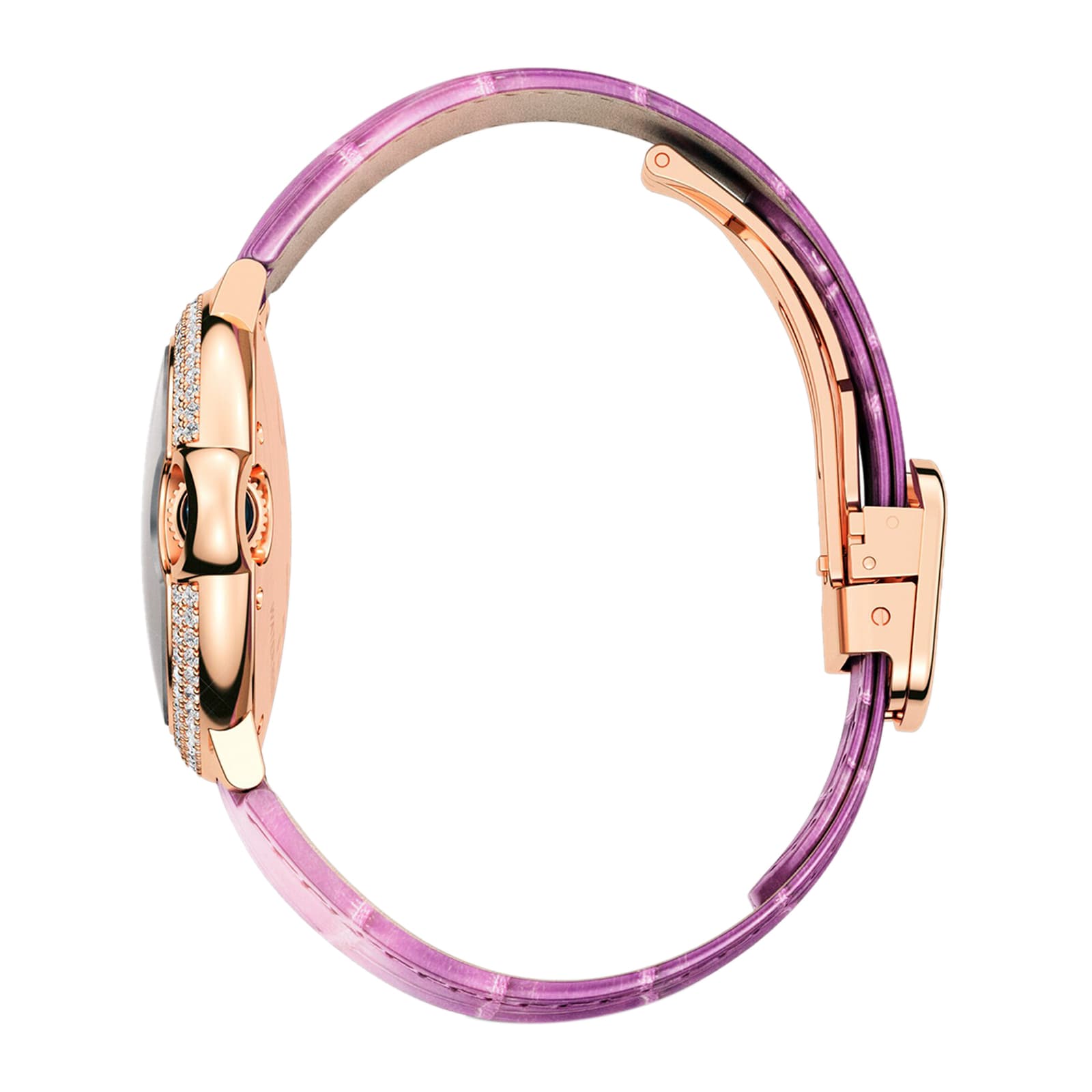 Cartier Ballon Bleu De Cartier Watch, 33mm, Automatic Movement, Rose Gold, Diamonds, Leather
