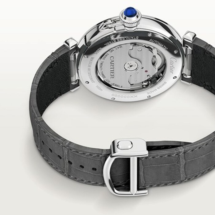 Cartier  Pasha de Cartier watch, 41 mm, automatic movement, steel, 2 interchangeable leather straps