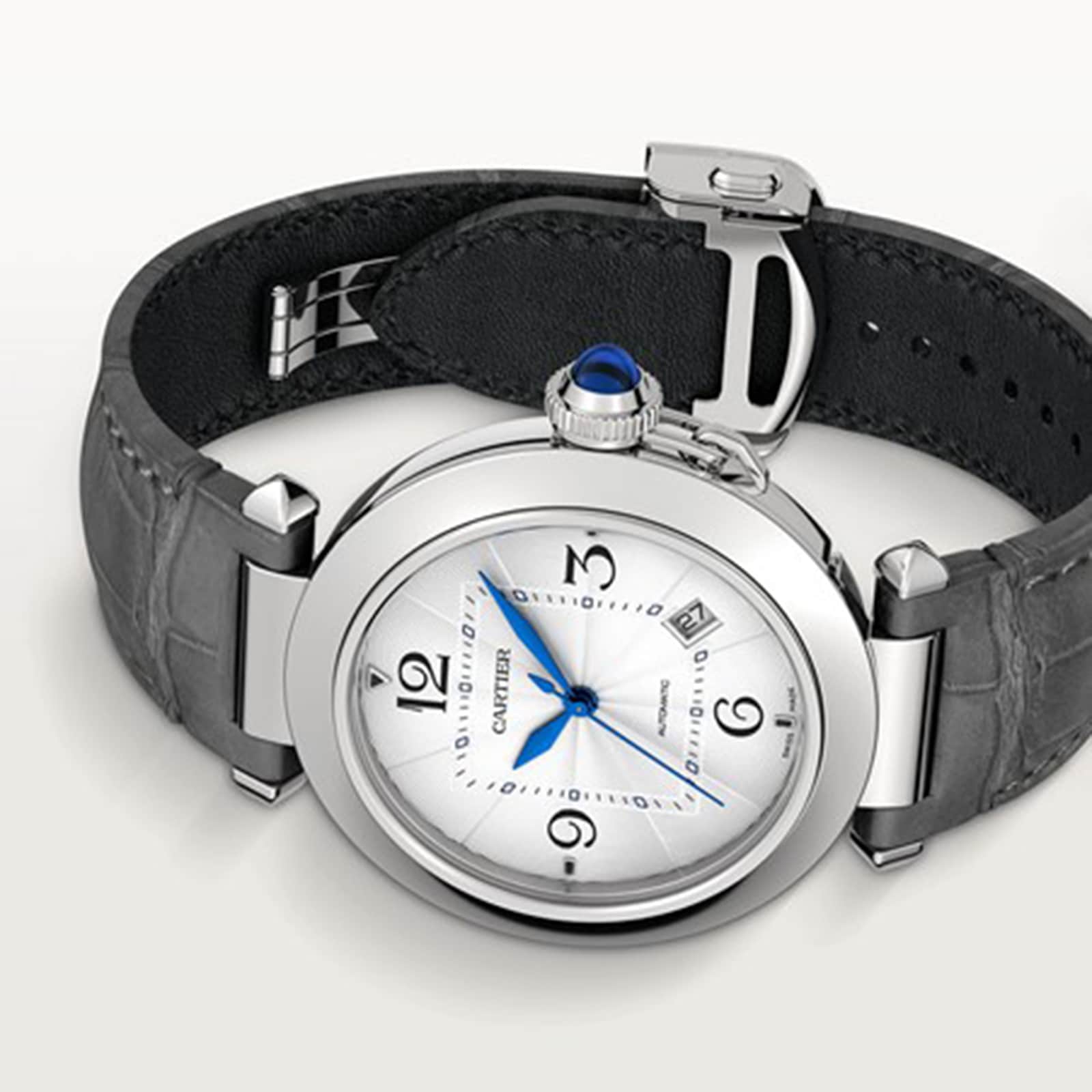 Cartier Pasha De Cartier Watch, 41mm, Automatic Movement, Steel, 2 Interchangeable Leather Straps Cartier Pasha De Cartier Watch, 41mm, Automatic Movement, Steel, 2 Interchangeable Leather Straps