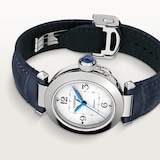 Cartier  Pasha de Cartier watch 35mm, automatic movement, steel, 2 interchangeable leather straps