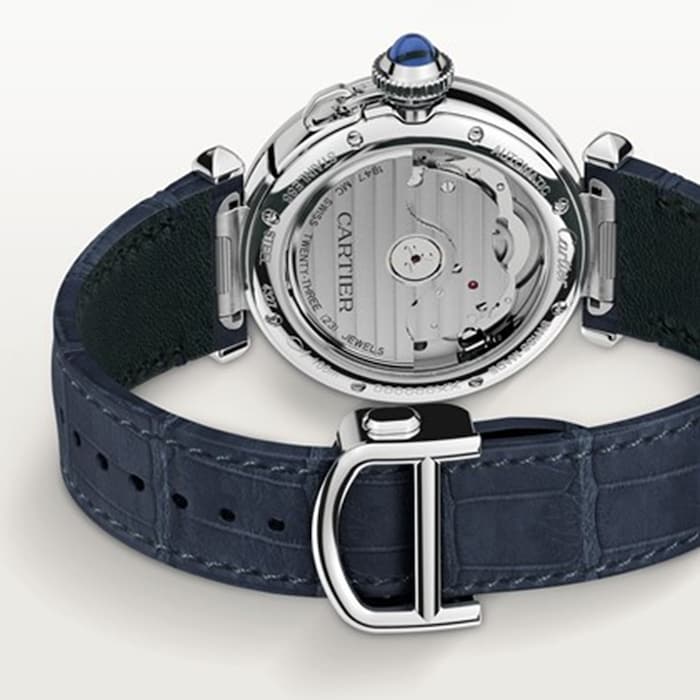 Cartier  Pasha de Cartier watch 35mm, automatic movement, steel, 2 interchangeable leather straps