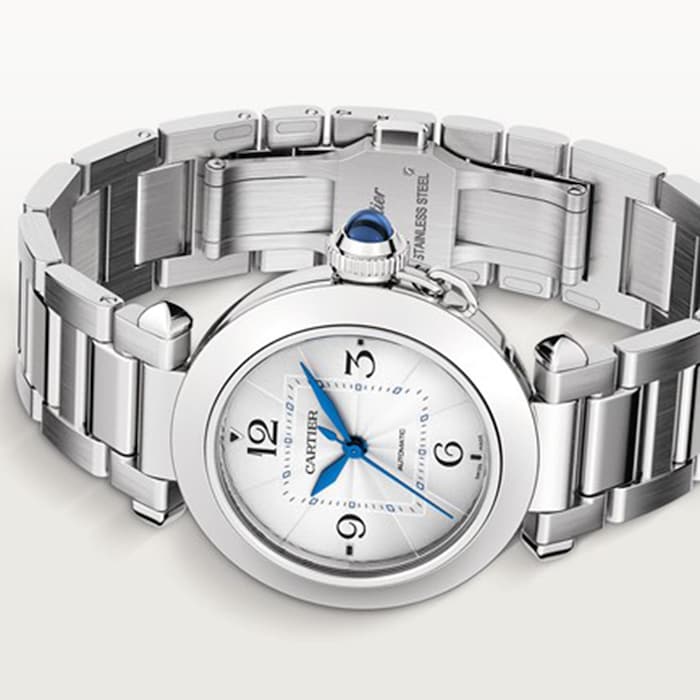 Cartier Pasha De Cartier Watch 35mm, Automatic Movement, Steel, Interchangeable Metal And Leather Straps