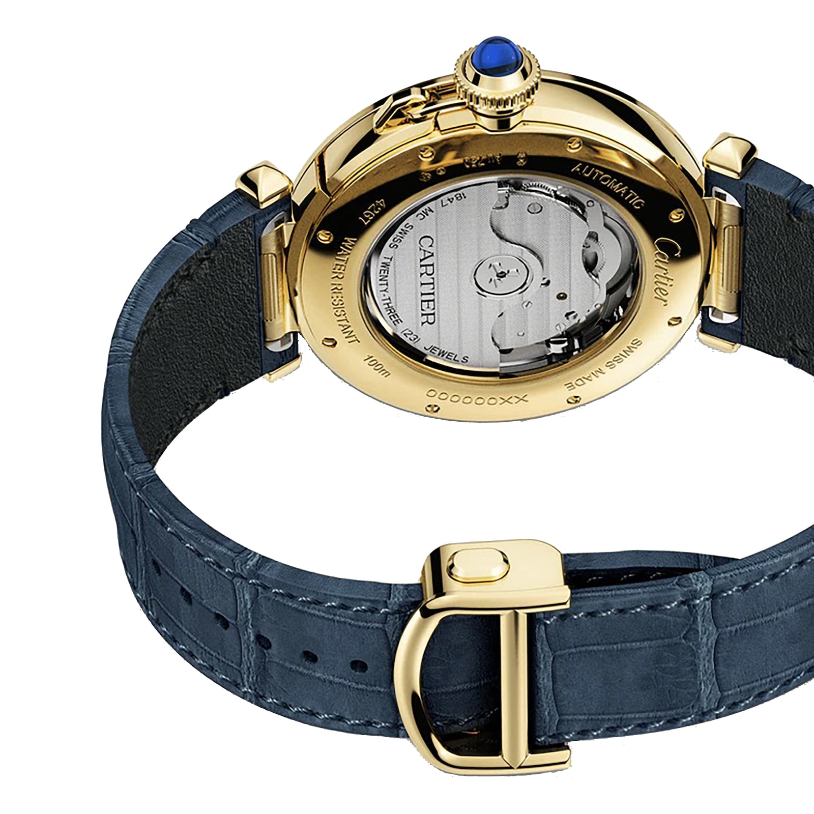Cartier Pasha De Cartier Watch 41mm, Automatic Movement, Yellow Gold, 2 Interchangeable Leather Straps