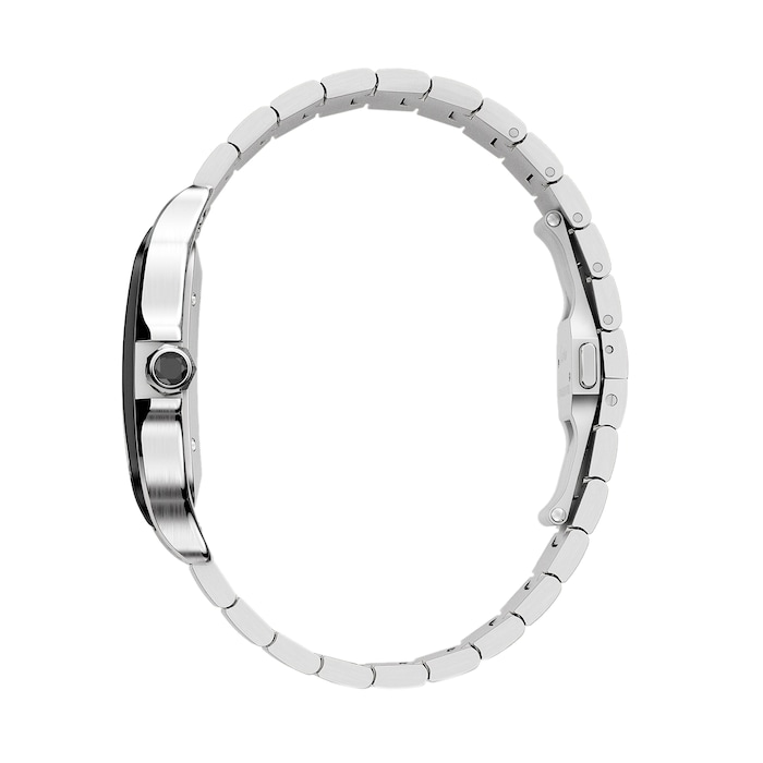 Cartier Santos De Cartier Watch Large Model, Automatic Movement, Steel, ADLC, Interchangeable Metal And Rubber Bracelets