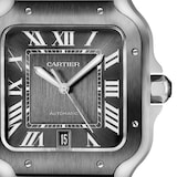 Cartier Santos De Cartier Watch Large Model, Automatic Movement, Steel, ADLC, Interchangeable Metal And Rubber Bracelets