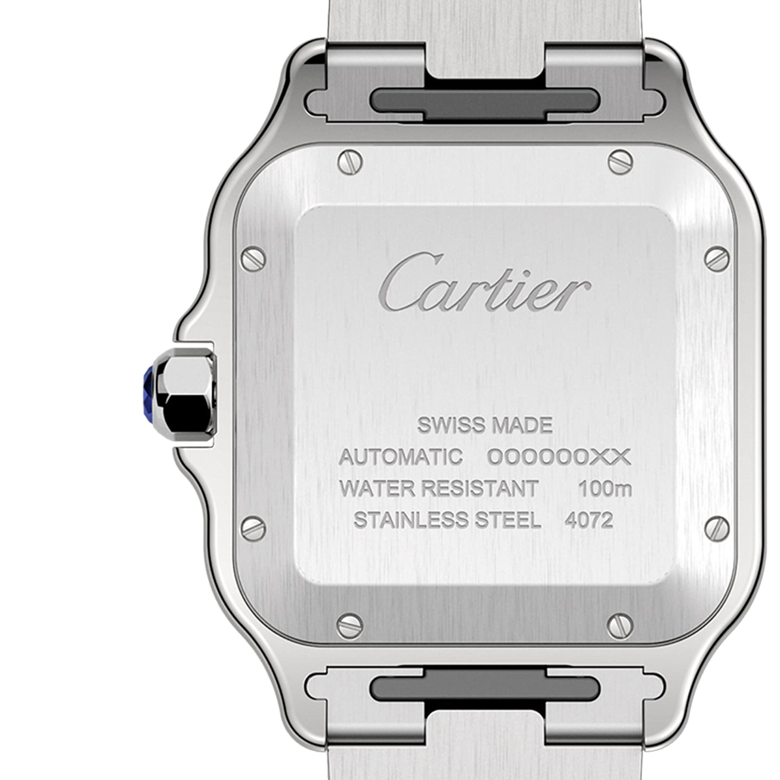 Cartier Santos De Cartier Watch Large Model, Automatic Movement, Steel, ADLC, Interchangeable Metal And Rubber Bracelets Cartier Santos De Cartier Watch Large Model, Automatic Movement, Steel, ADLC, Interchangeable Metal And Rubber Bracelets