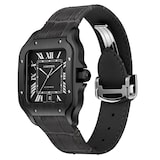 Cartier Santos De Cartier Watch Large Model, Automatic Movement, Steel, ADLC, Interchangeable Rubber And Leather Bracelets