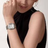 Cartier Santos De Cartier Watch Medium Model, Automatic, Steel, Diamonds, Interchangeable Metal And Leather Bracelets