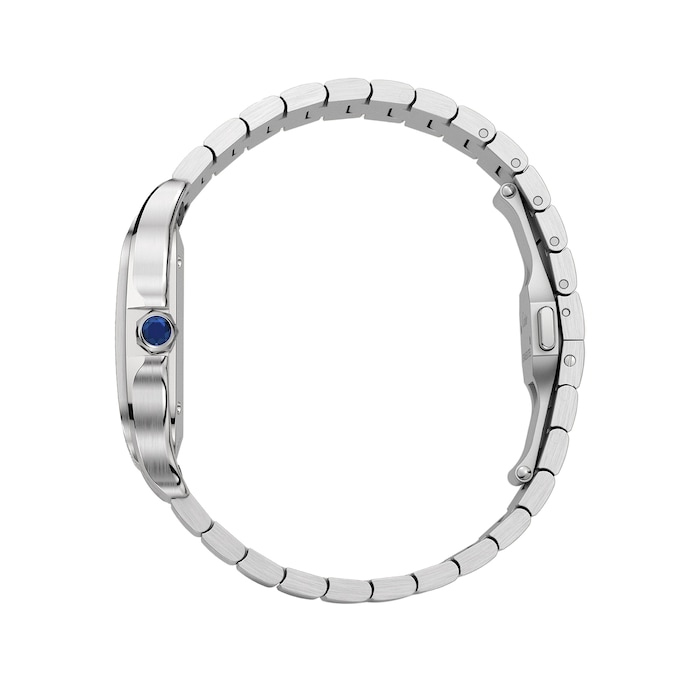 Cartier Santos De Cartier Watch Medium Model, Automatic, Steel, Diamonds, Interchangeable Metal And Leather Bracelets