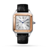 Cartier Santos-Dumont Watch Extra-large Model, Hand-Wound Mechanical Movement, Rose Gold, Steel, Leather