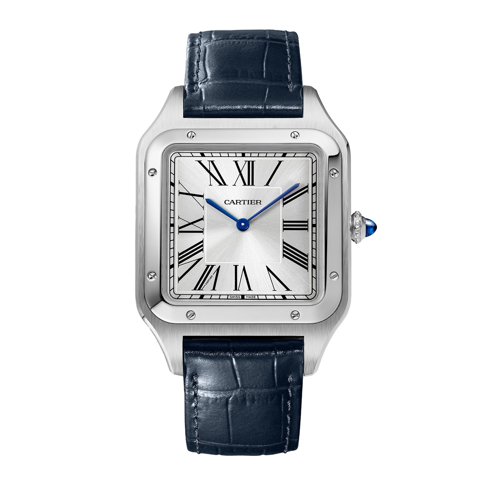 Cartier Santos-Dumont Watch Extra-Large Model, Hand-Wound Mechanical Movement, Steel, Leather Cartier Santos-Dumont Watch Extra-Large Model, Hand-Wound Mechanical Movement, Steel, Leather