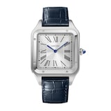 Cartier Santos-Dumont Watch Extra-Large Model, Hand-Wound Mechanical Movement, Steel, Leather