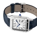 Cartier Santos-Dumont Watch Extra-Large Model, Hand-Wound Mechanical Movement, Steel, Leather