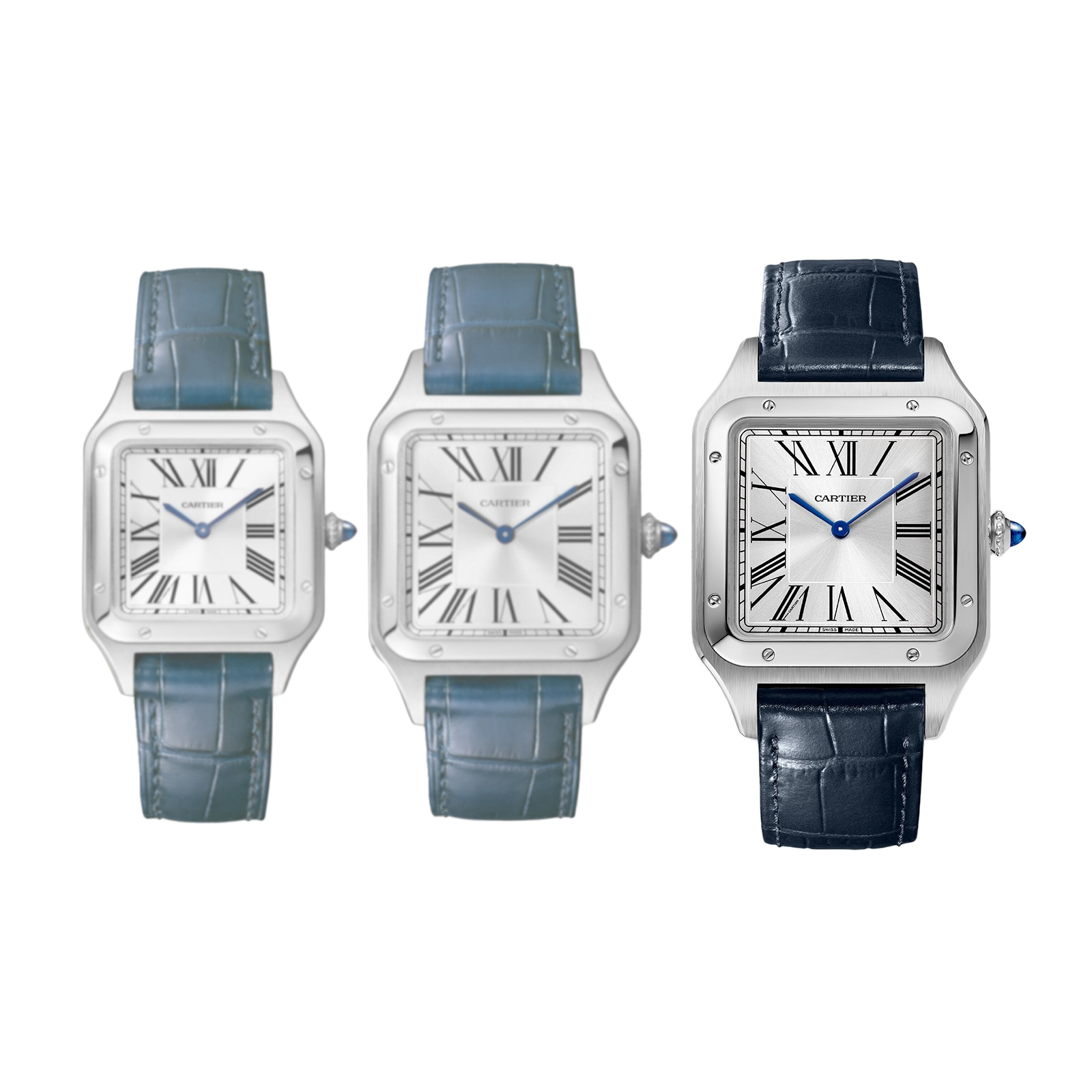 Cartier Santos-Dumont Watch Extra-Large Model, Hand-Wound Mechanical Movement, Steel, Leather Cartier Santos-Dumont Watch Extra-Large Model, Hand-Wound Mechanical Movement, Steel, Leather