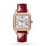 Cartier Santos-Dumont Watch Large Model, Rose Gold, Diamonds, Leather Strap