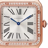 Cartier Santos-Dumont Watch Large Model, Rose Gold, Diamonds, Leather Strap