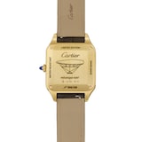 Cartier Santos-Dumont Watch Large Model, Hand-Wound Mechanical Movement, Yellow Gold, Leather