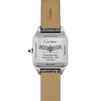 Cartier Santos-Dumont Watch Large Model, Hand-Wound Mechanical Movement, Yellow Gold, Steel, Leather