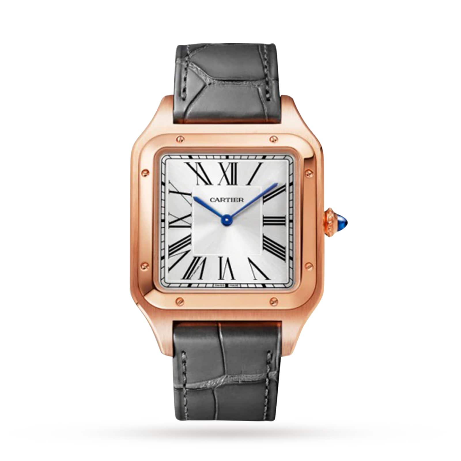 Cartier Santos Dumont Watch Extra Large Model Rose Gold Leather