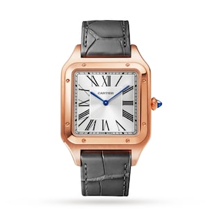 Cartier Santos-Dumont Watch Extra-Large Model, Rose Gold, Leather Strap