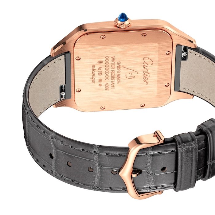 Cartier Santos-Dumont Watch Extra-Large Model, Rose Gold, Leather Strap