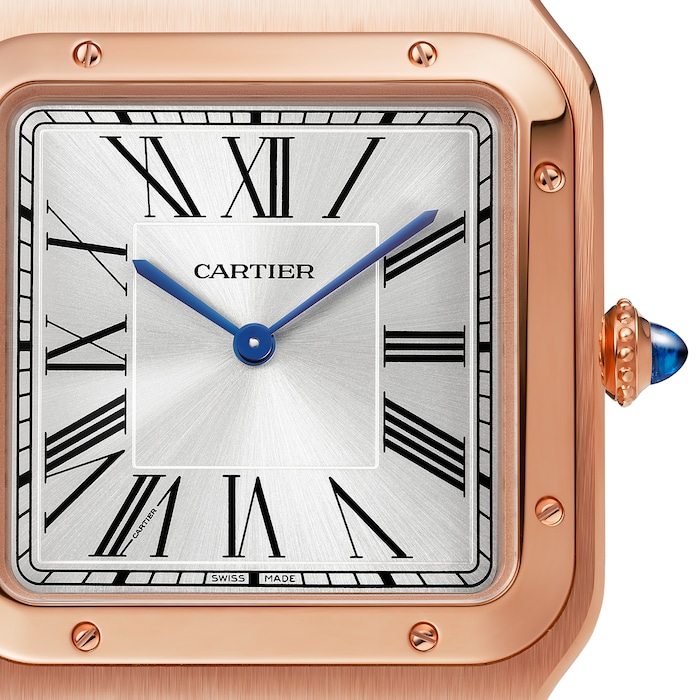 Cartier Santos-Dumont Watch Extra-Large Model, Rose Gold, Leather Strap