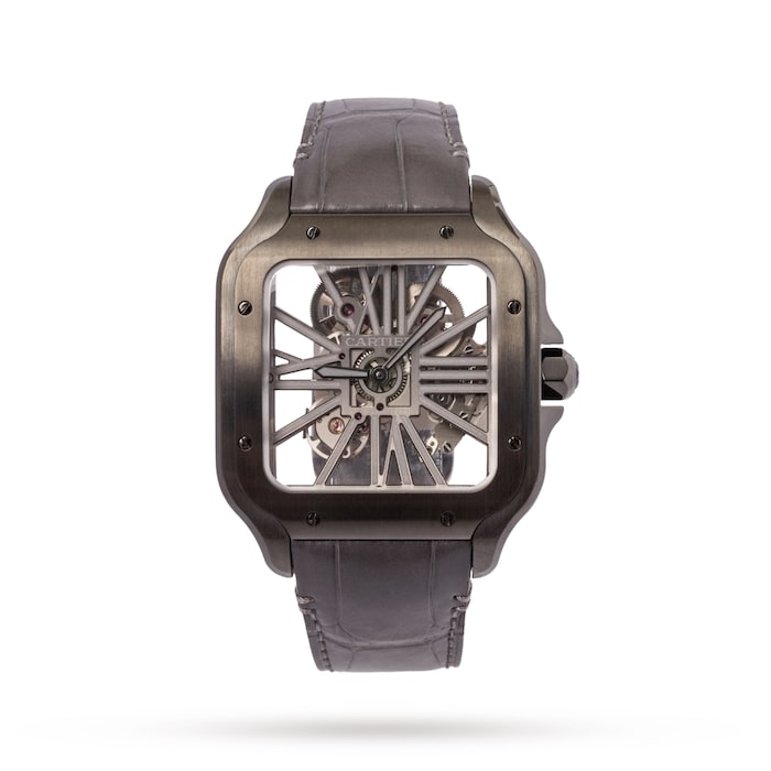 Cartier Santos De Cartier Skeleton Watch, Large Model, Manufacture Mechanical Movement With Manual Winding