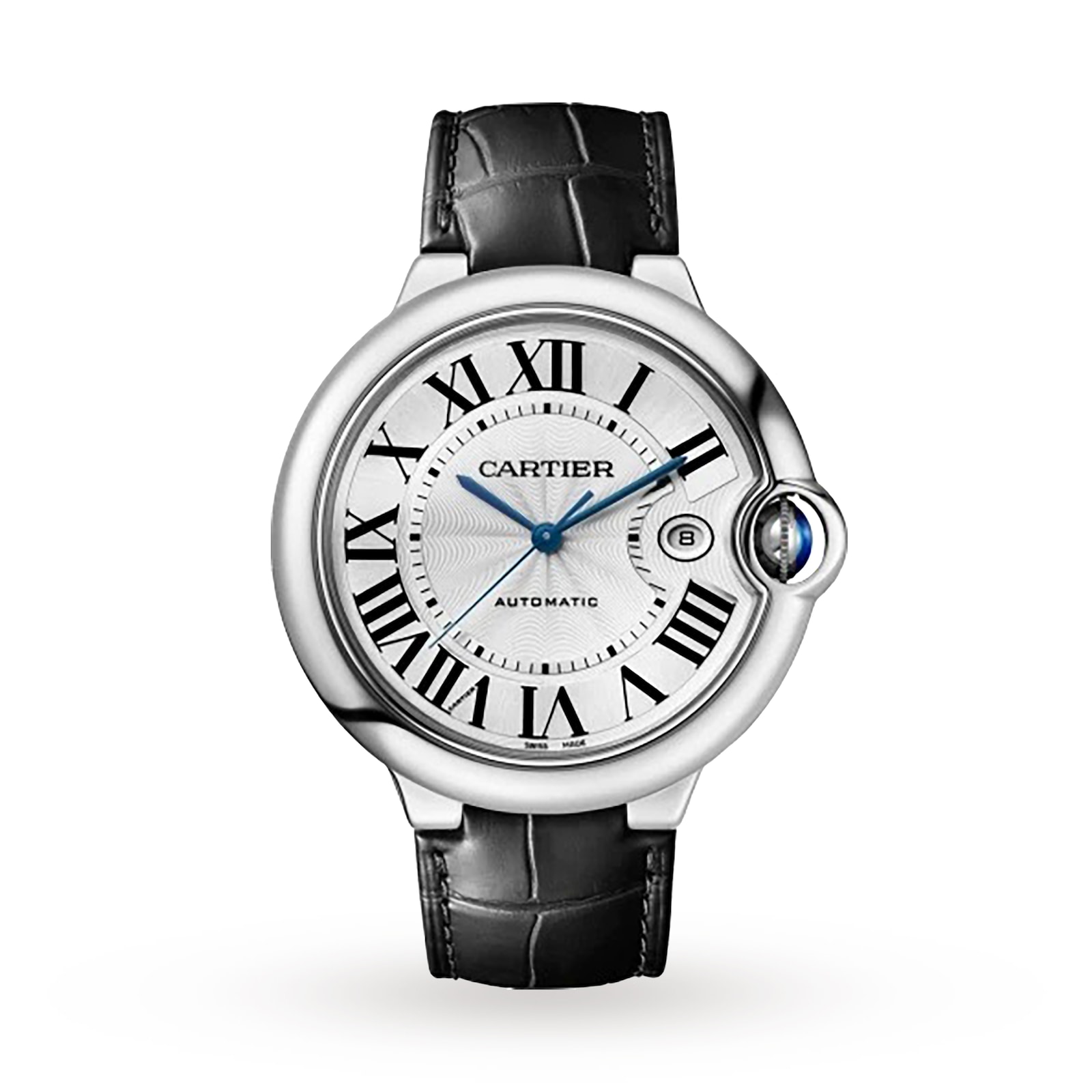 Bel terug Bezit Vergadering Cartier Ballon Bleu de Cartier watch, 42 mm, steel, leather WSBB0026 |  Mayors