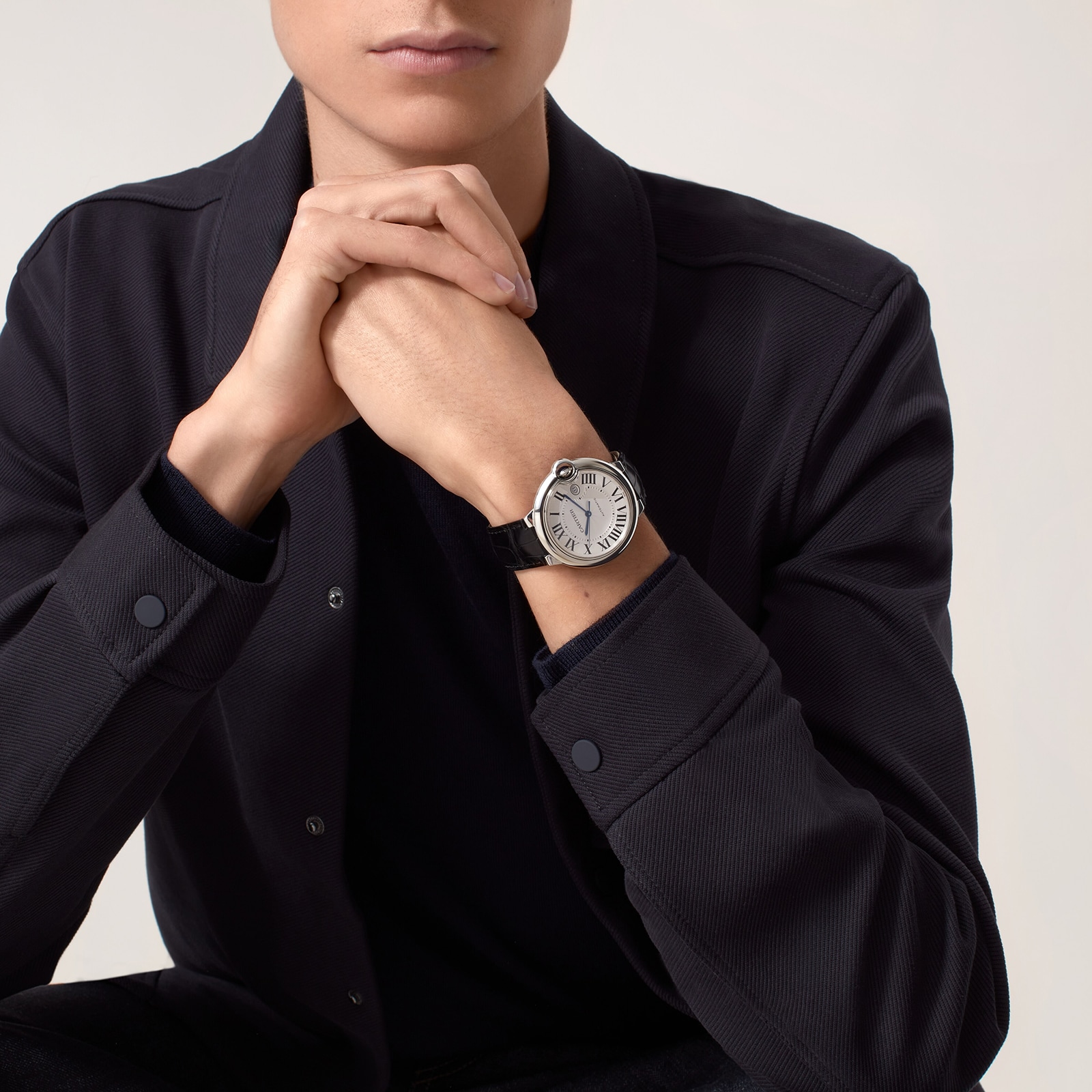 Cartier Ballon Bleu De Cartier Watch, 42mm, Steel, Leather Cartier Ballon Bleu De Cartier Watch, 42mm, Steel, Leather