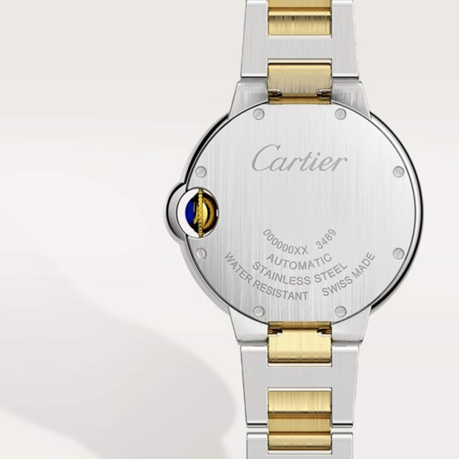 Ballon Bleu De Cartier Watch 33mm Mechanical Movement With Automatic Winding Yellow Gold Steel