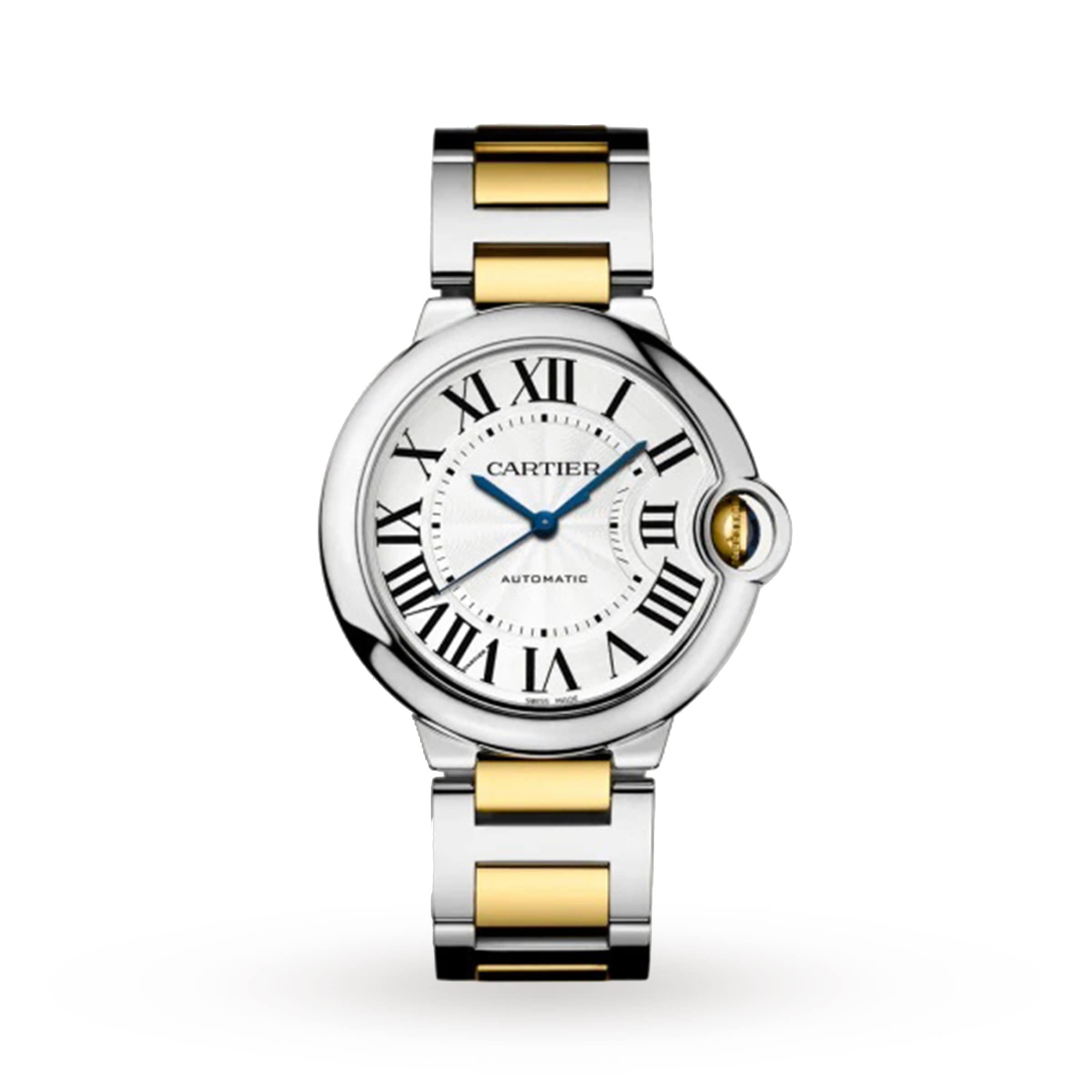 Ballon Bleu De Cartier Watch 36mm Automatic Movement Yellow Gold Steel