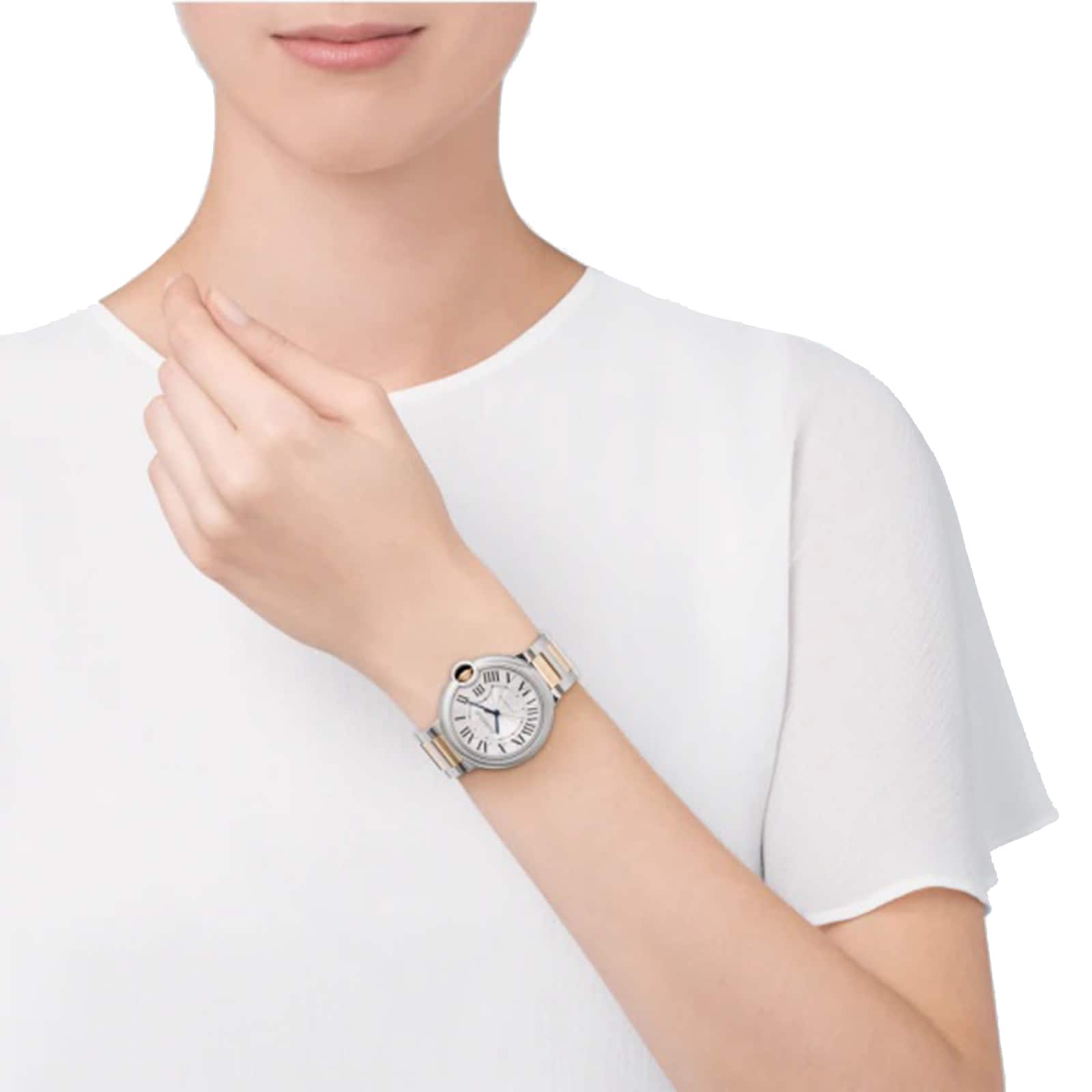 Cartier Ballon Bleu De Cartier Watch 36mm, Automatic Movement, Yellow Gold, Steel