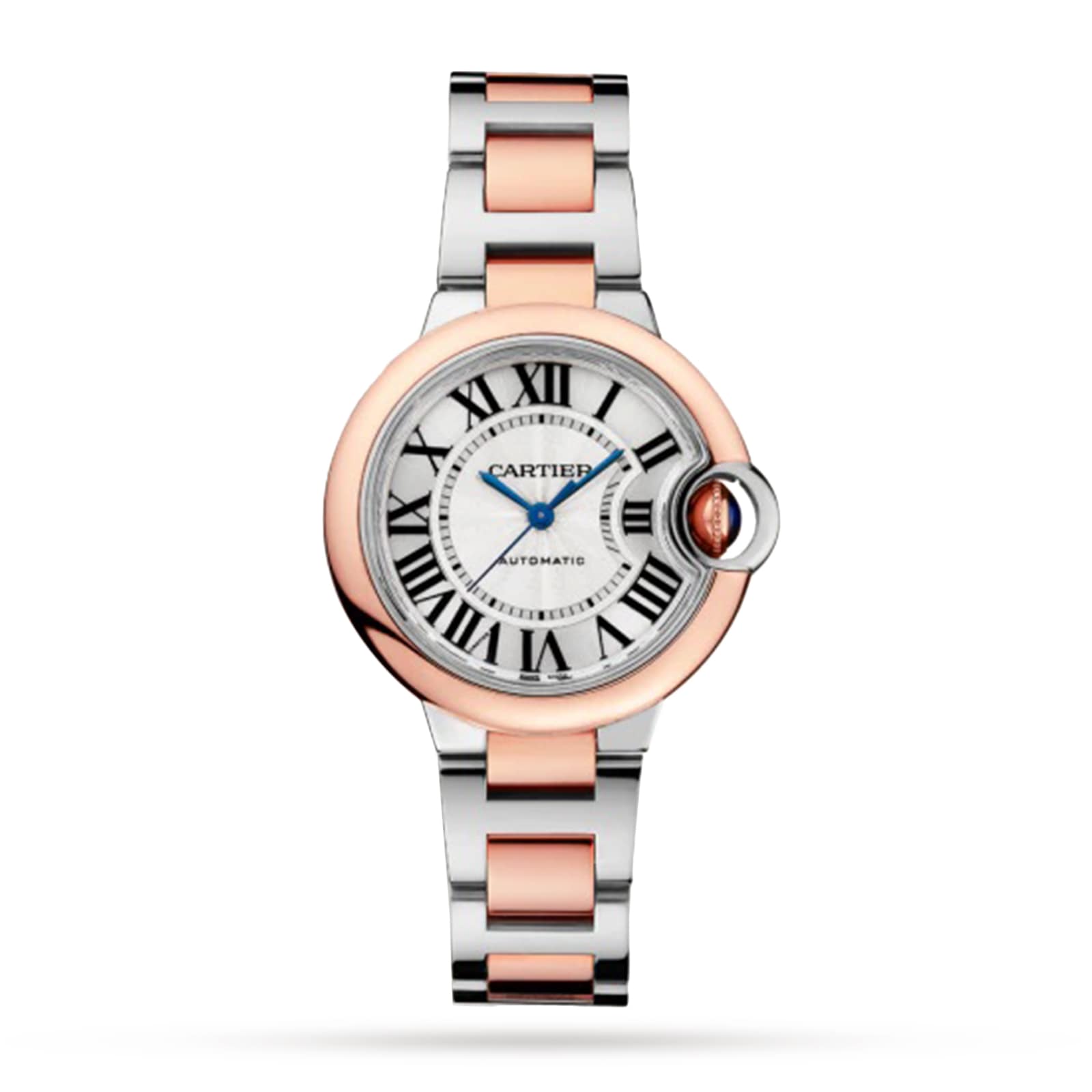 Ballon Bleu De Cartier Watch 33mm Mechanical Movement With Automatic Winding Steel Rose Gold