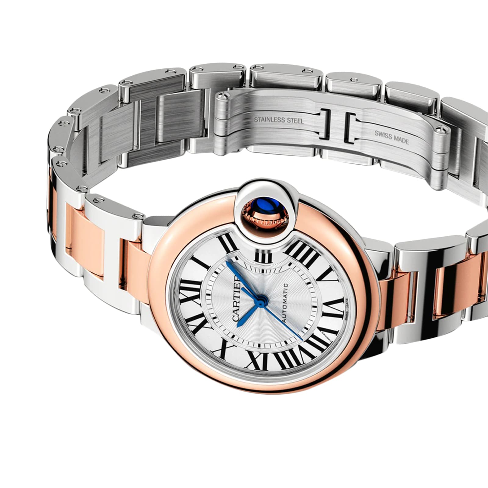 Cartier Ballon Bleu De Cartier Watch, 33mm, Mechanical Movement With Automatic Winding, Steel, Rose Gold