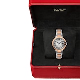 Cartier Ballon Bleu de Cartier watch, 33 mm, mechanical movement with automatic winding. Steel case, rose gold