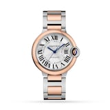 Cartier Ballon Bleu de Cartier watch, 36 mm, mechanical movement with automatic winding. Steel case, rose gold