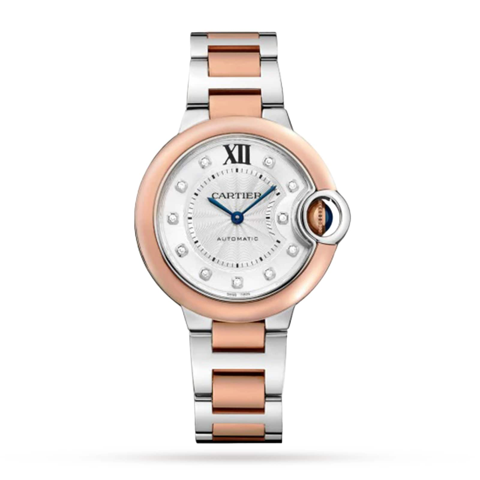 Cartier Ballon Bleu De Cartier Watch 33mm Mechanical Movement With Automatic Winding Steel Rose Gold W3BB0021 Watches Of Switzerland UK