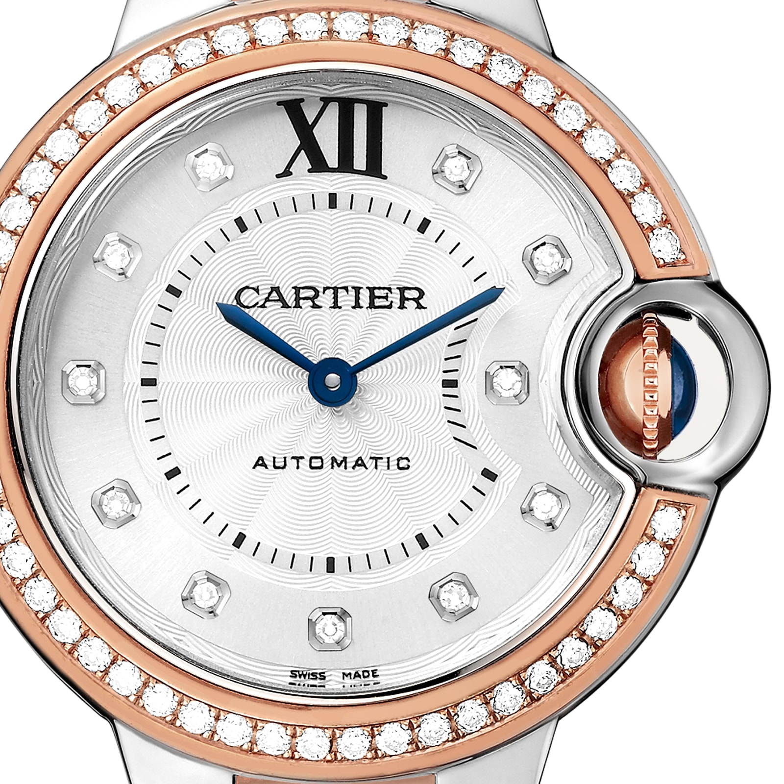 Cartier Ballon Bleu De Cartier Watch, 33mm, Mechanical Movement With Automatic Winding, Steel, Rose Gold Cartier Ballon Bleu De Cartier Watch, 33mm, Mechanical Movement With Automatic Winding, Steel, Rose Gold