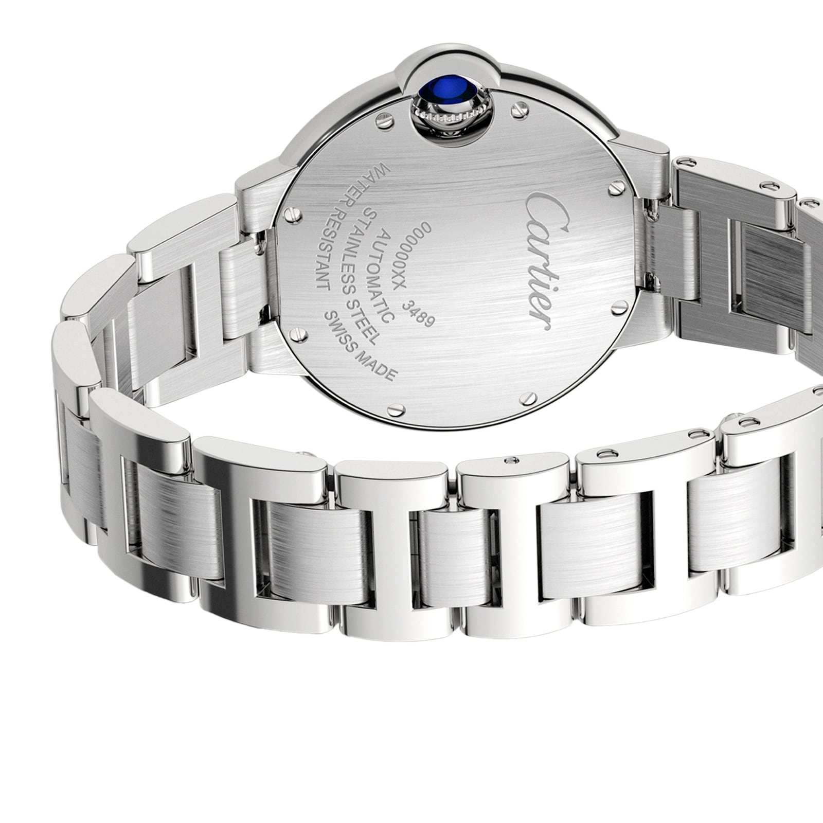 Cartier Ballon Bleu De Cartier Watch, 33mm, Mechanical Movement With Automatic Winding, Steel, Diamonds Cartier Ballon Bleu De Cartier Watch, 33mm, Mechanical Movement With Automatic Winding, Steel, Diamonds