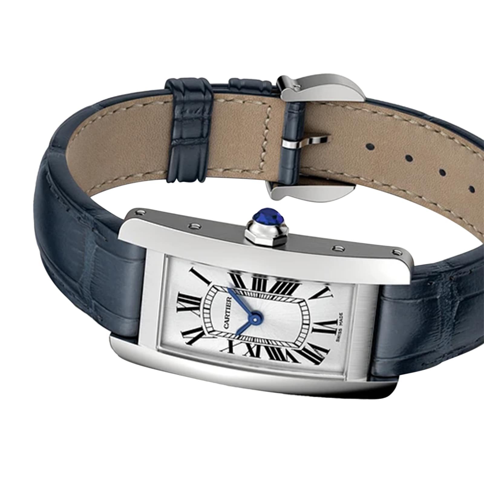 Cartier Tank Américaine Watch, Small Model, Quartz Movement, Steel Case