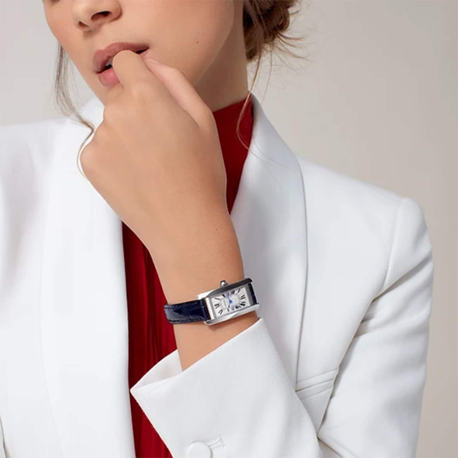 Cartier Tank Américaine Watch, Small Model, Quartz Movement, Steel Case