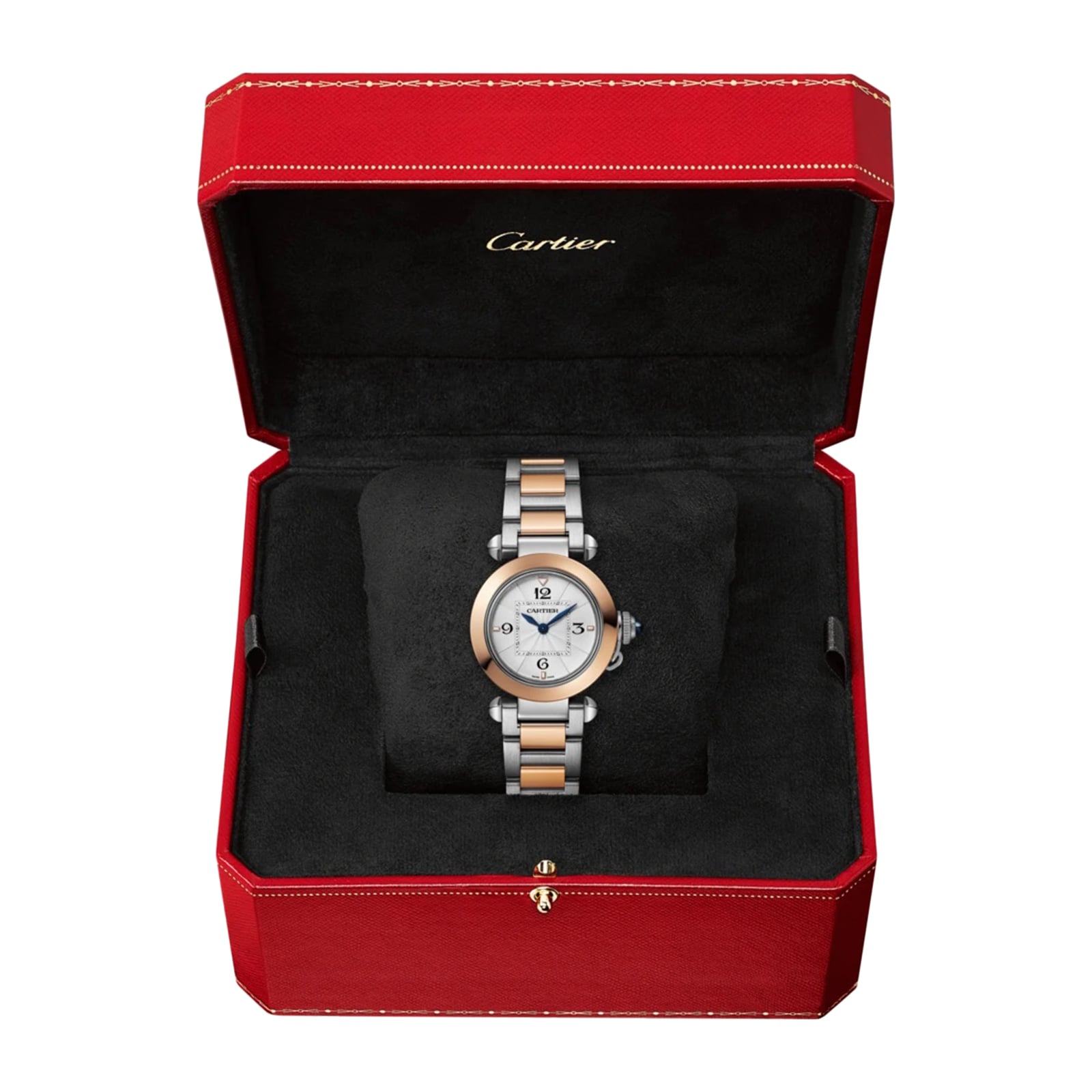 Pasha De Cartier Watch 30mm Quartz Movement Interchangeable Metal And Leather Straps