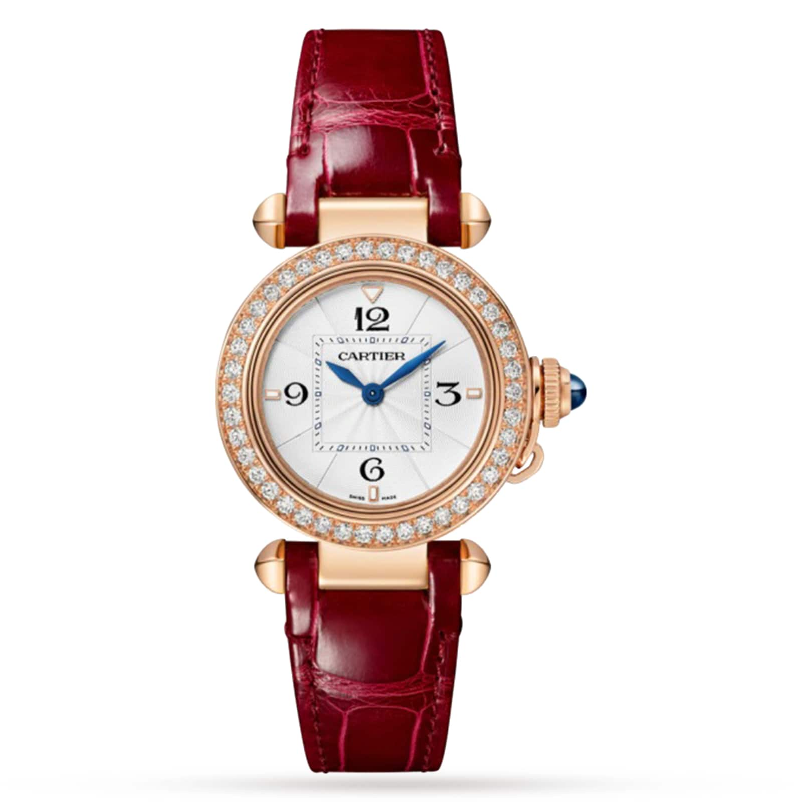 Pasha De Cartier Watch 30mm, High Autonomy Quartz Movement, Rose Gold,  Interchangeable Leather Straps