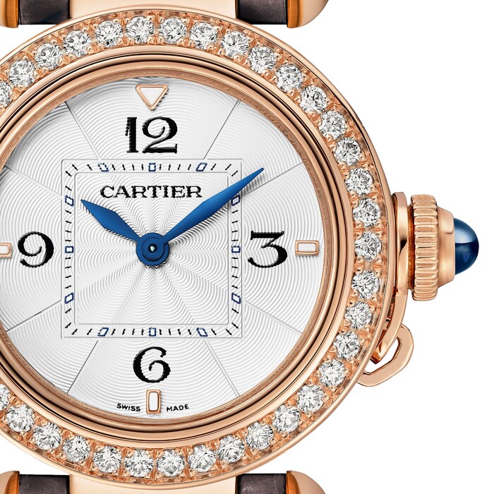 Cartier Pasha De Cartier Watch 30mm, High Autonomy Quartz Movement, Rose Gold, Interchangeable Leather Straps